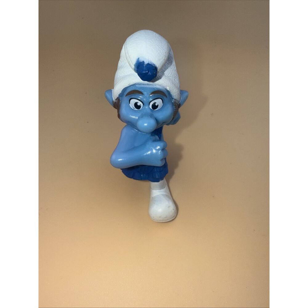 (C) 2011 McDonalds Gutsy Smurf Figure The Smurfs Movie Happy Meal Toy